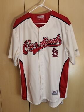 Genuine Merchandise White and Red Cardinals Button-Front Jersey